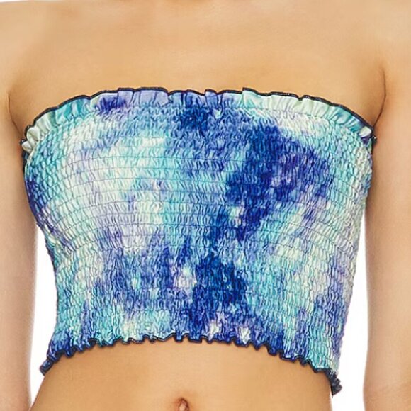 More to Come | NWT Savannah Crop Top Blue Multi Size Large - Picture 11 of 11